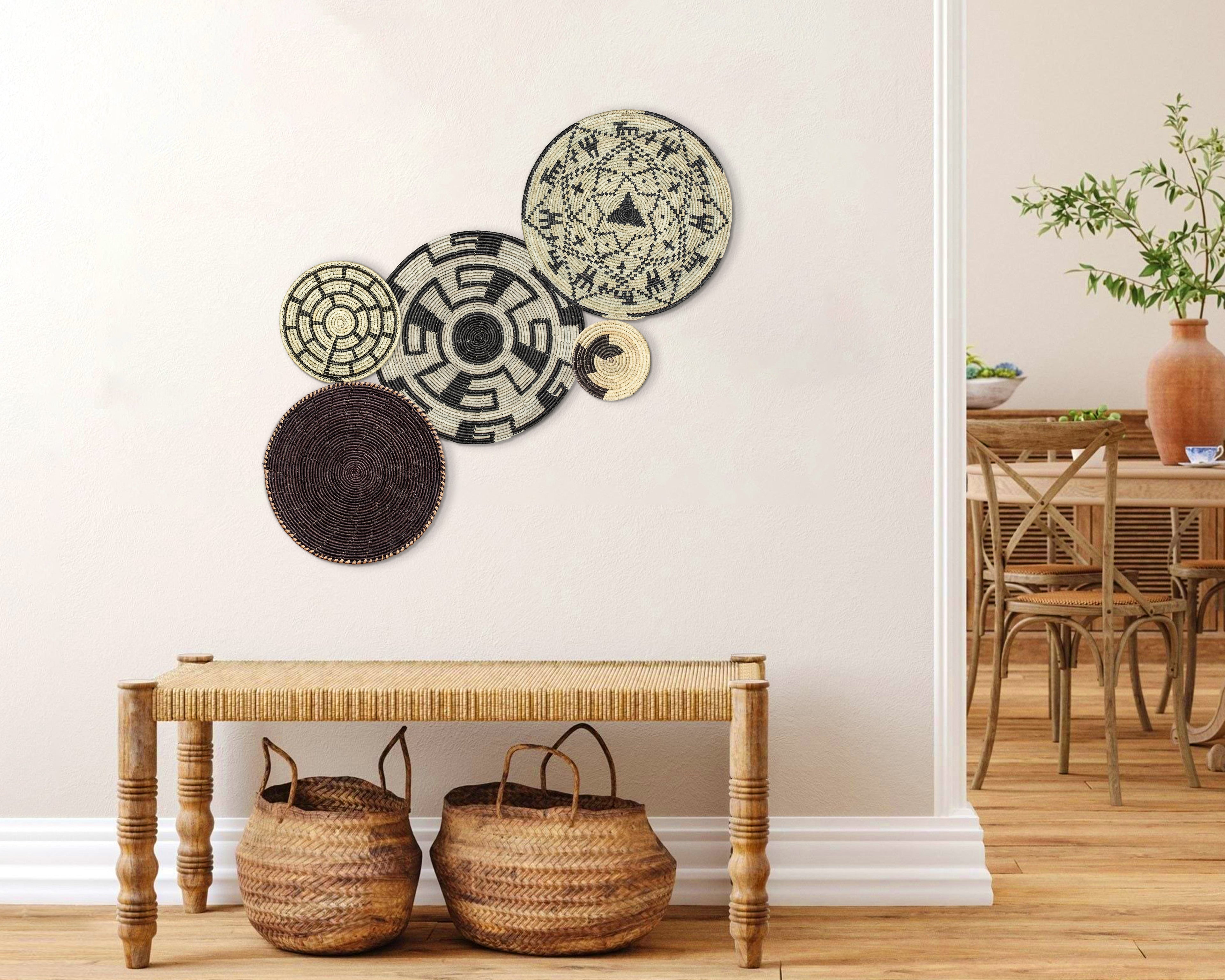 Set of 5 Handwoven wall baskets SET-65-5 N