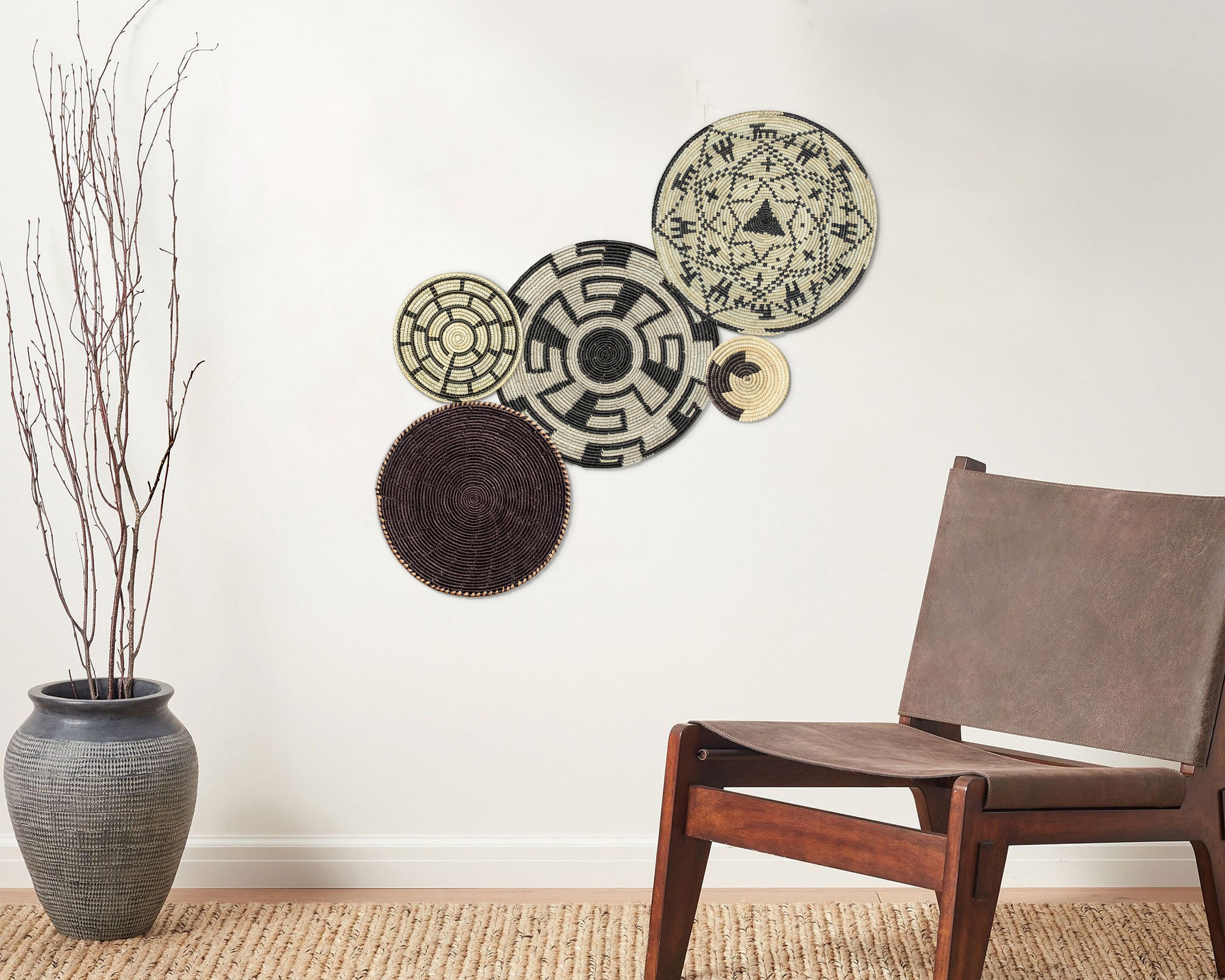 Set of 5 Handwoven wall baskets SET-65-5 N