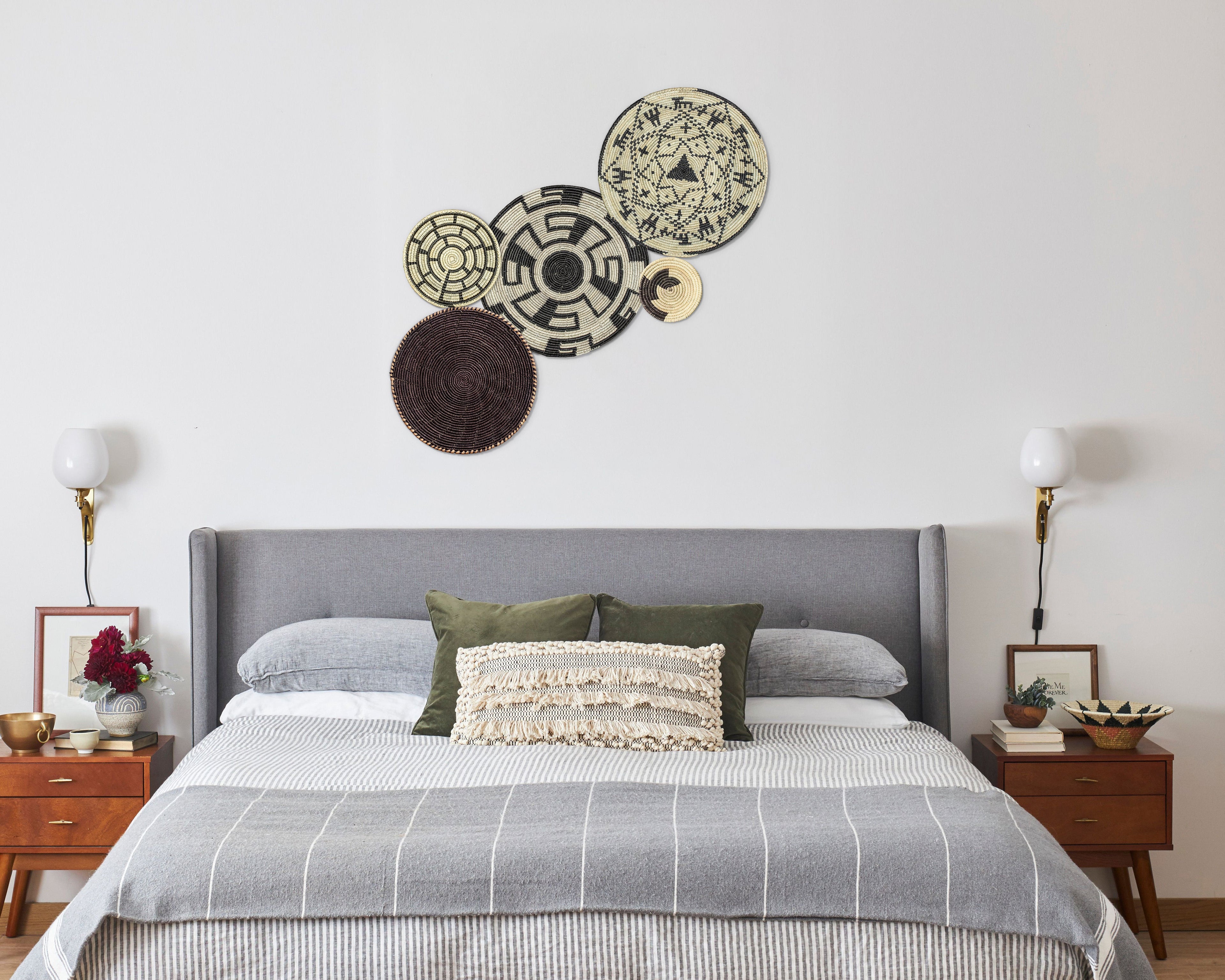 Set of 5 Handwoven wall baskets SET-65-5 N