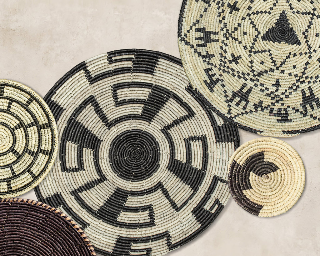 Set of 5 Handwoven wall baskets SET-65-5 N