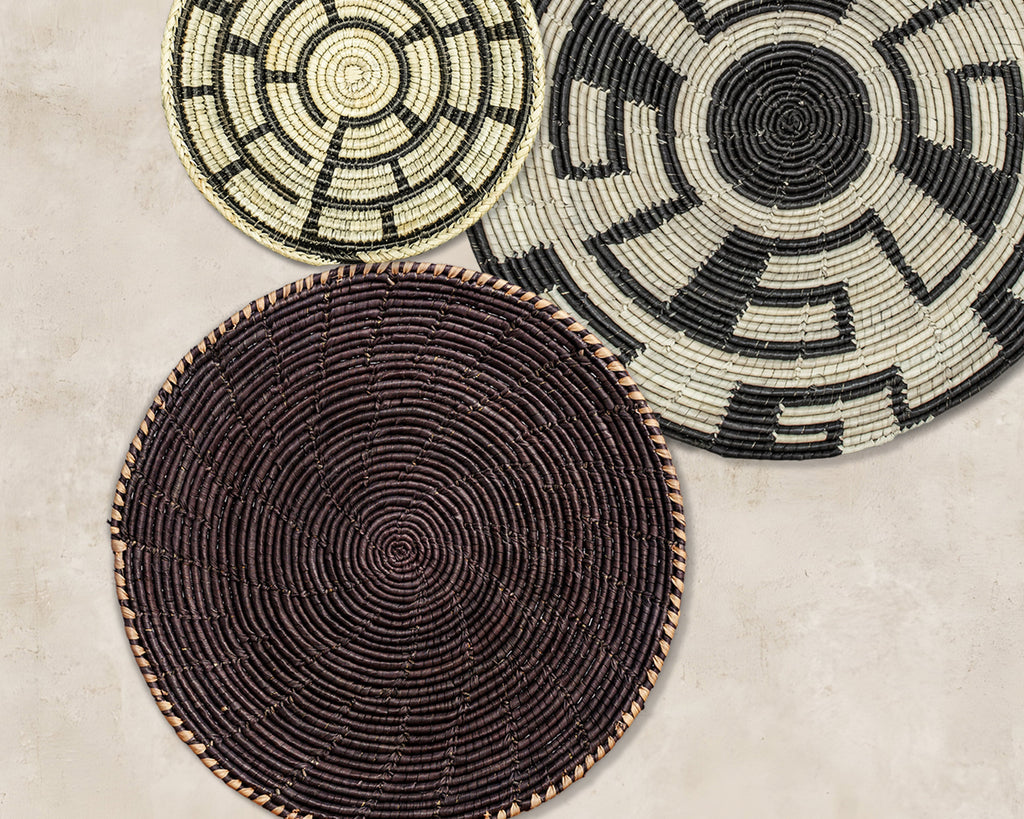 Set of 5 Handwoven wall baskets SET-65-5 N