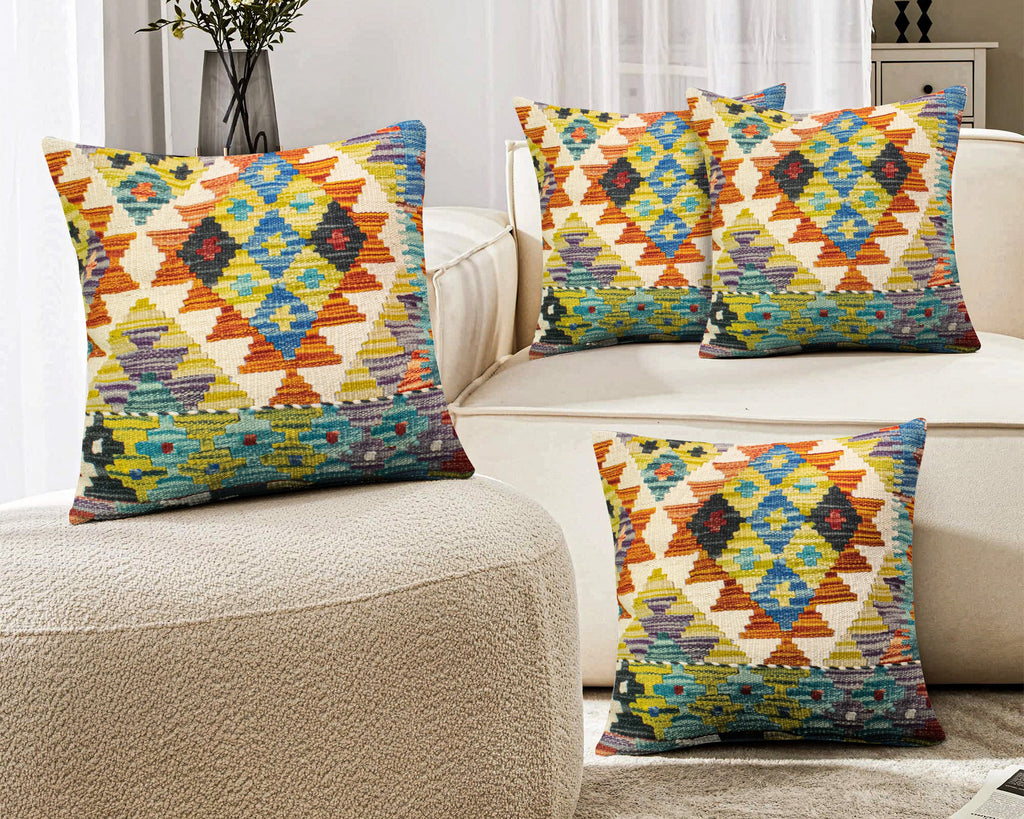 Set of 4 Vintage Wool Kilim Pillow - KC 2057 4