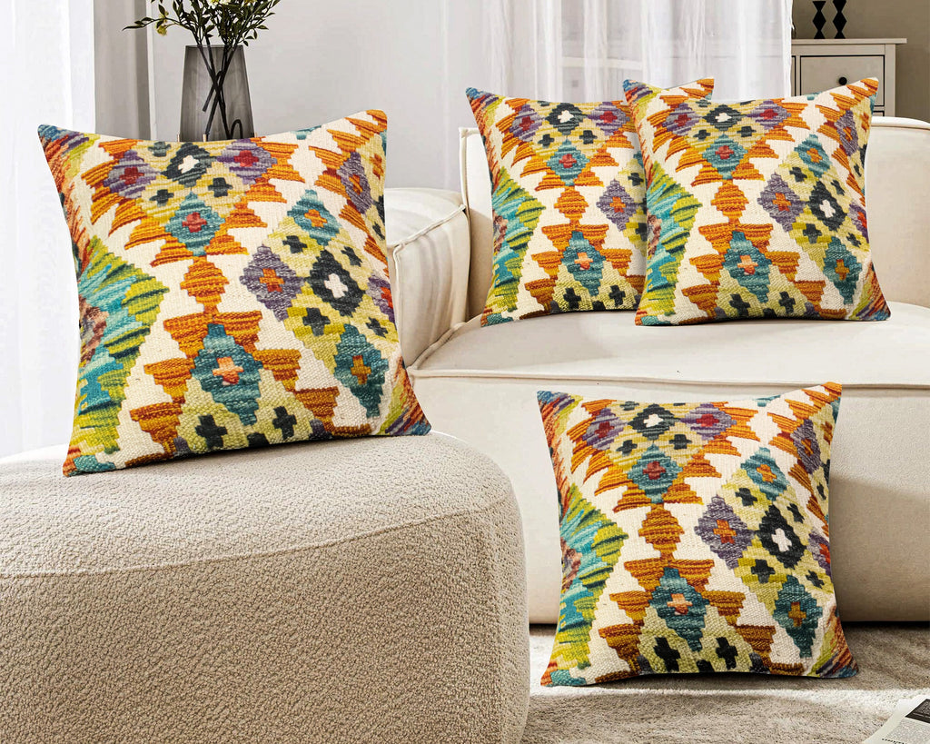 Set of 4 Vintage Wool Kilim Pillow - KC 2058 4