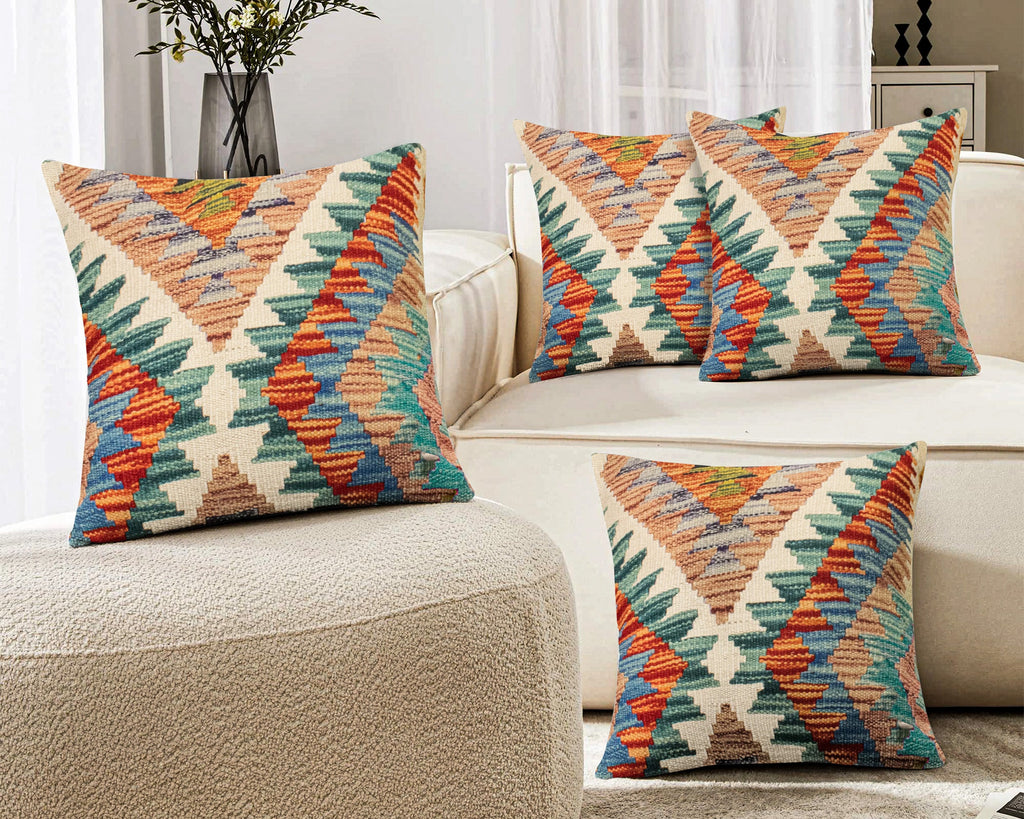 Set of 4 Vintage Wool Kilim Pillow - KC 2060 4