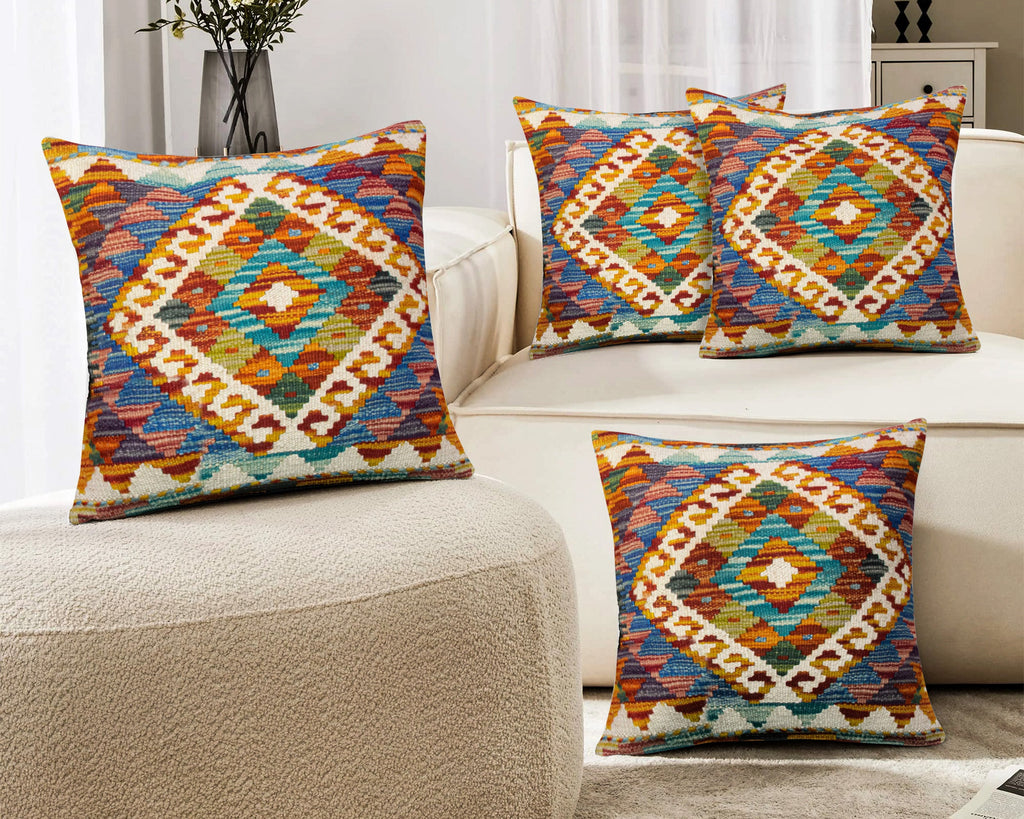 Set of 4 Vintage Wool Kilim Pillow - KC 2066 4