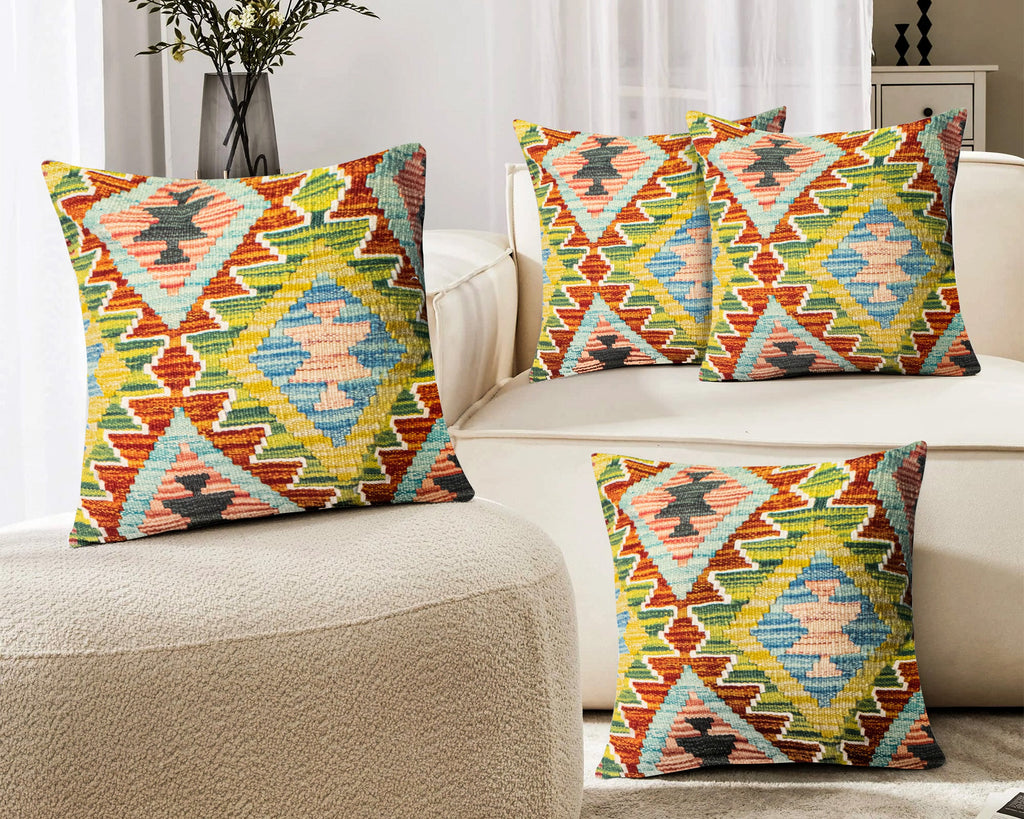 Set of 4 Vintage Wool Kilim Pillow - KC 2068 4