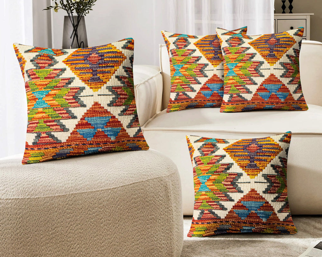 Set of 4 Vintage Wool Kilim Pillow - KC 2070 4