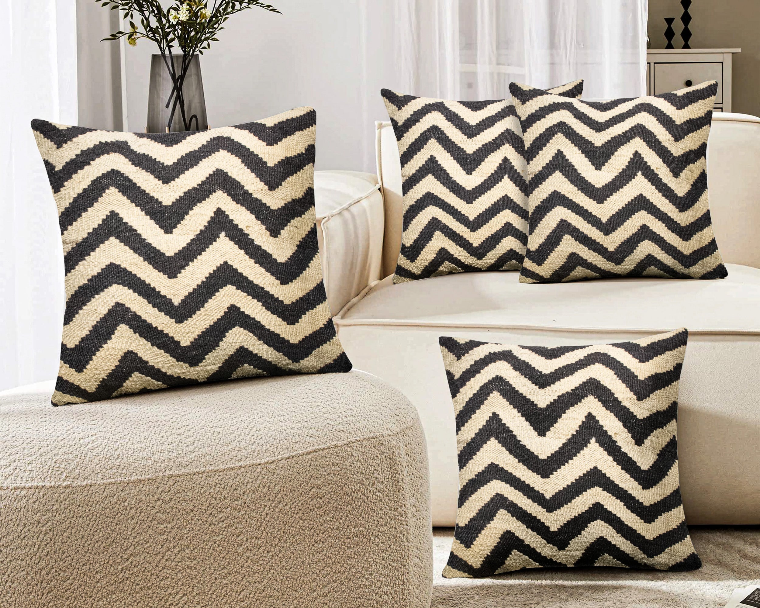 Set of 4 Vintage Wool Kilim Pillow - KC 2076 4