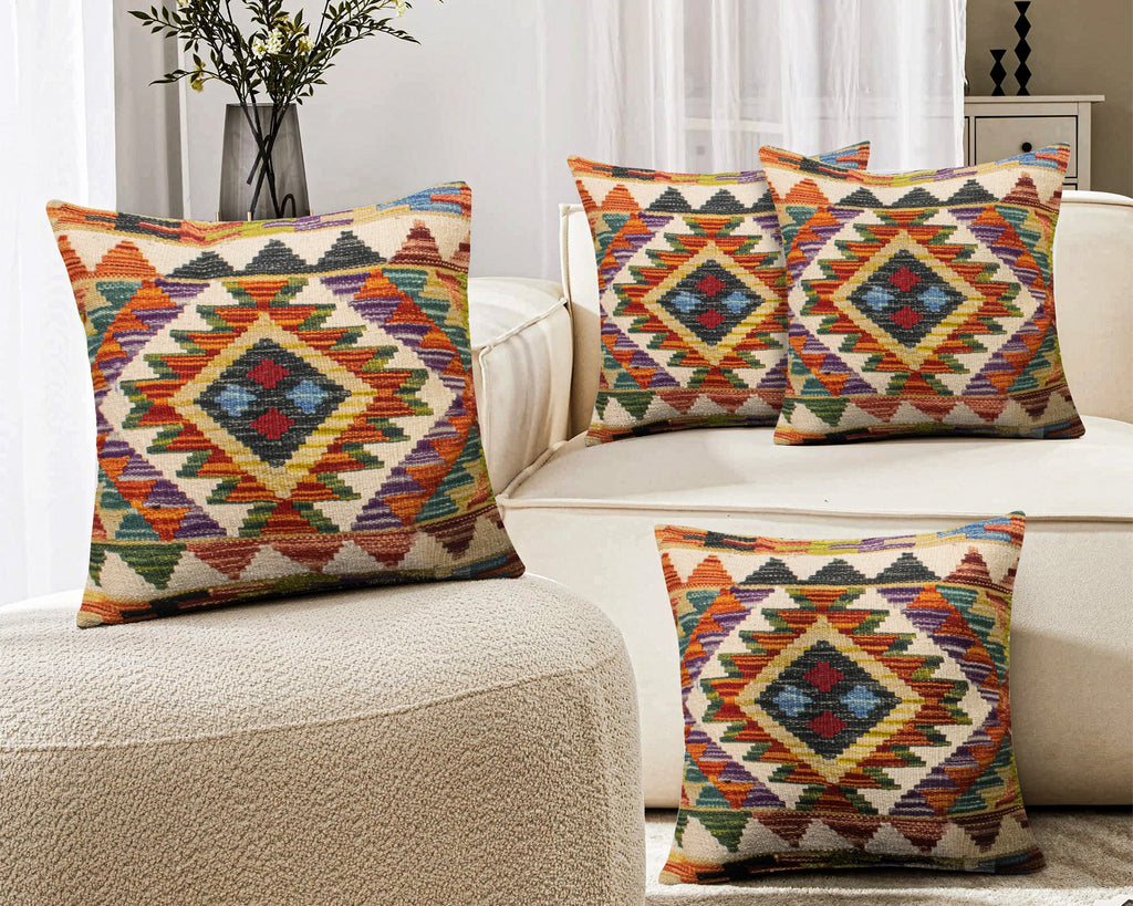Set of 4 Vintage Wool Kilim Pillow - KC 2055 4