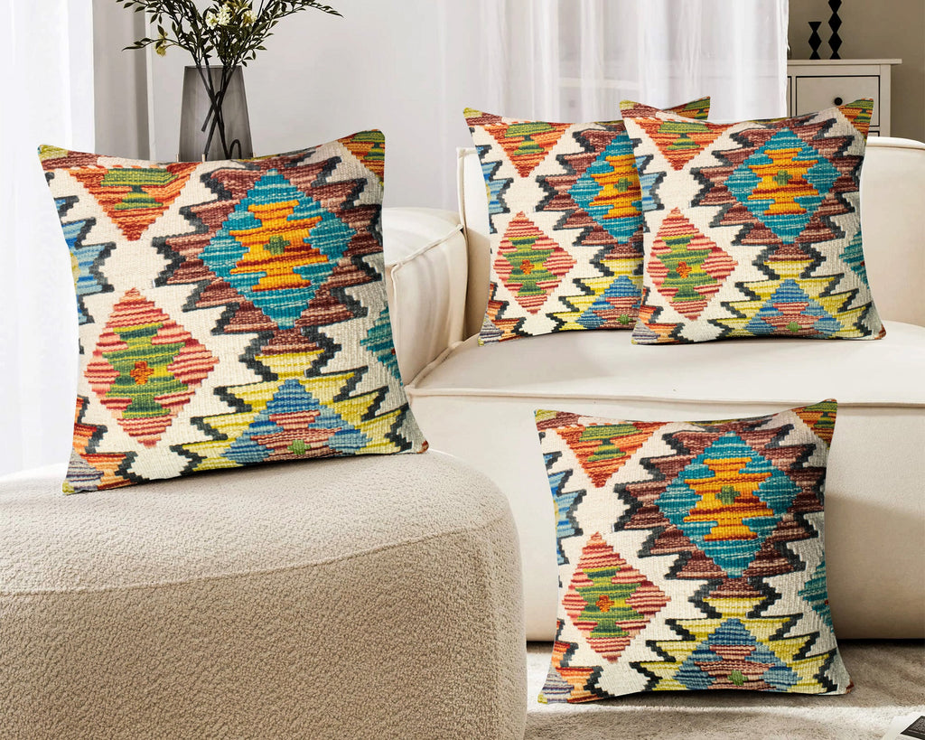 Set of 4 Vintage Wool Kilim Pillow - KC 2071 4