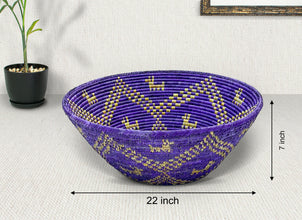 Purple Dogs Navajo Inspired Bowl Basket 22-Inch