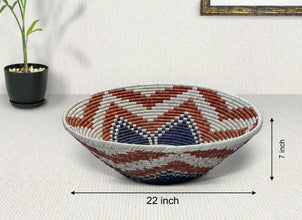 Brown Lotus Navajo Inspired Bowl Basket 22-Inch