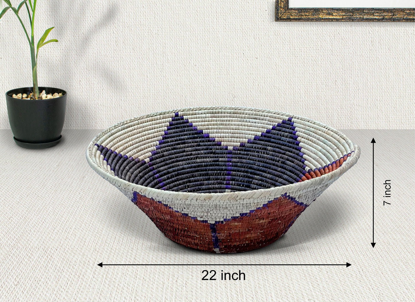 Segmented Desert Star Bowl Basket 22-Inch LBW-539-22