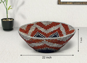 Lotus Swirl Navajo Inspired Bowl Basket 22-Inch