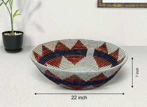 Authentic Navajo-Inspired Bowl Basket 22-Inch