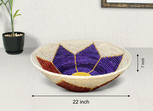 Red & Purple Lotus Bowl Basket 22-Inch