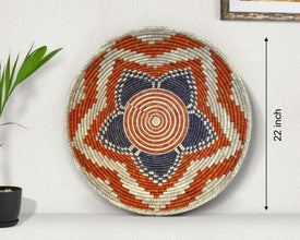 Lotus Swirl Navajo Inspired Bowl Basket 22-Inch