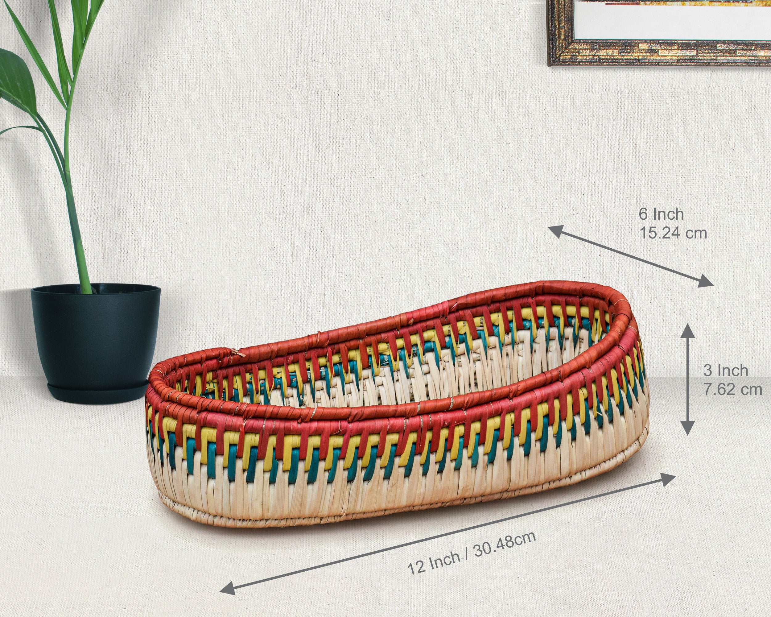 Rustic Handwoven Oval Tortilla Basket