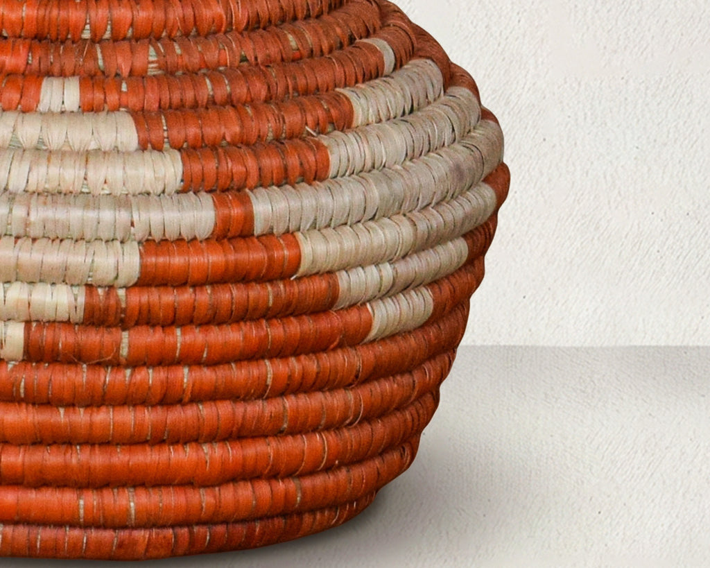 Orange Medallions Coiled Vase