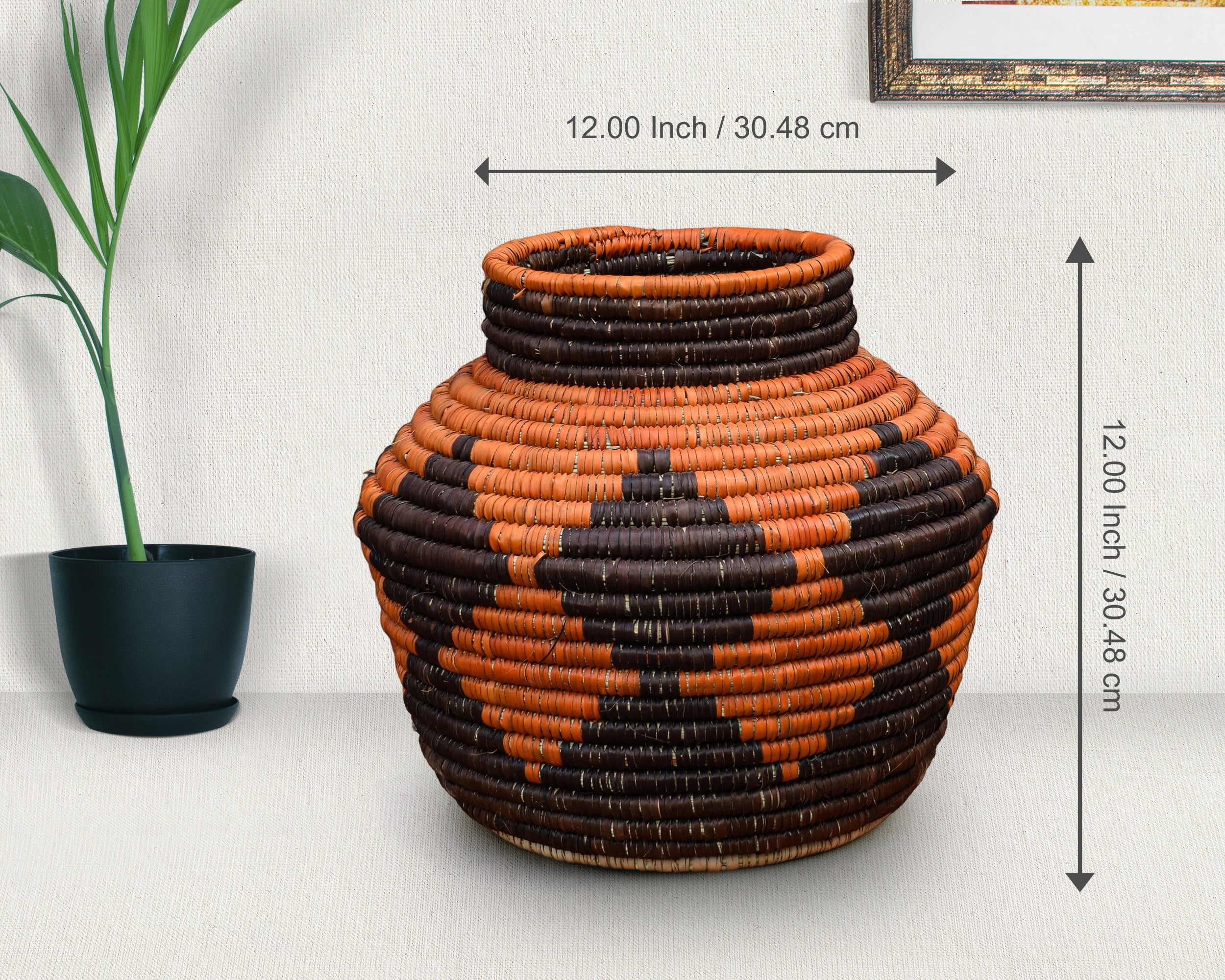 Rustic Diamond Tribal Potter Basket