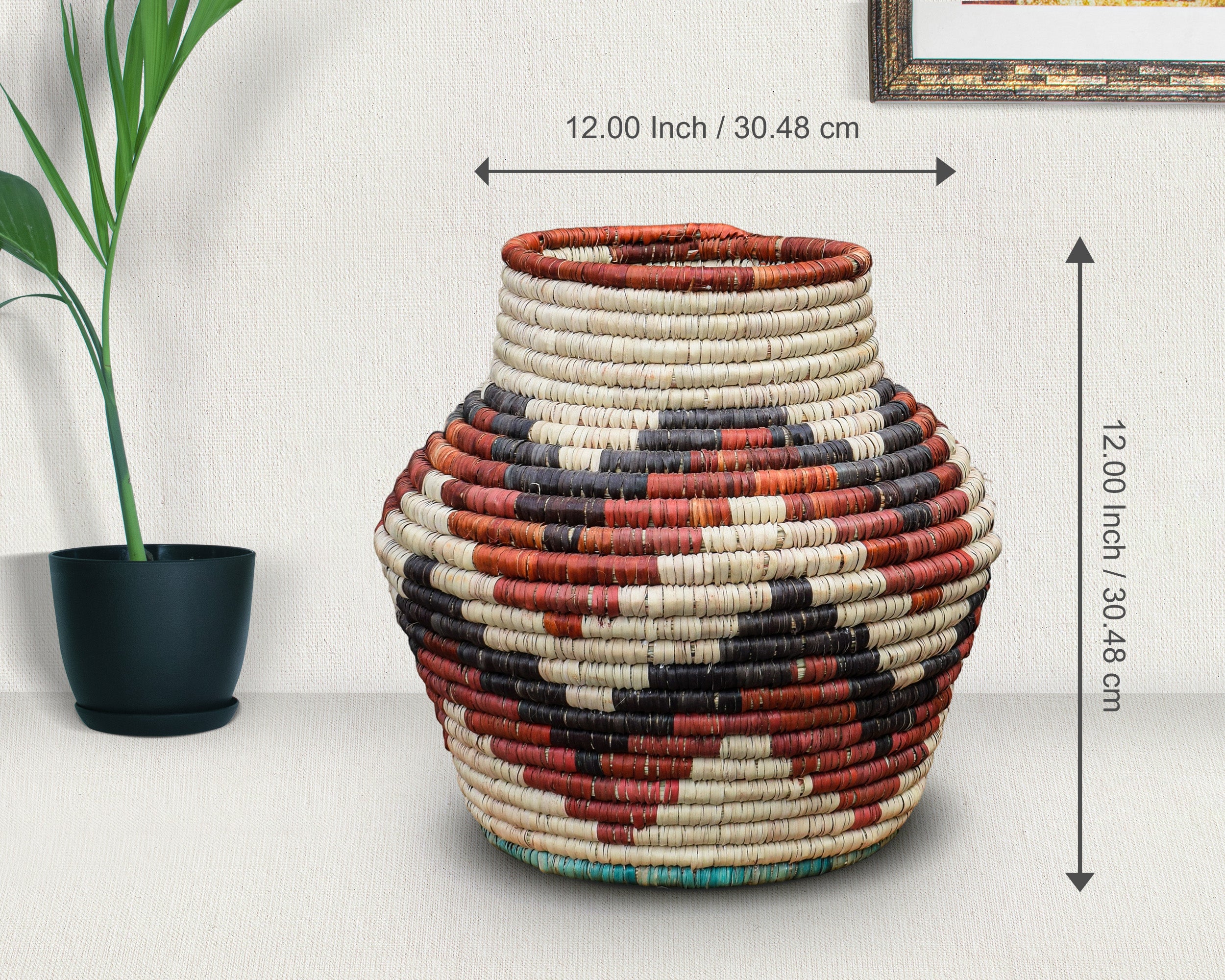 Three Colour Diamond Potter Basket