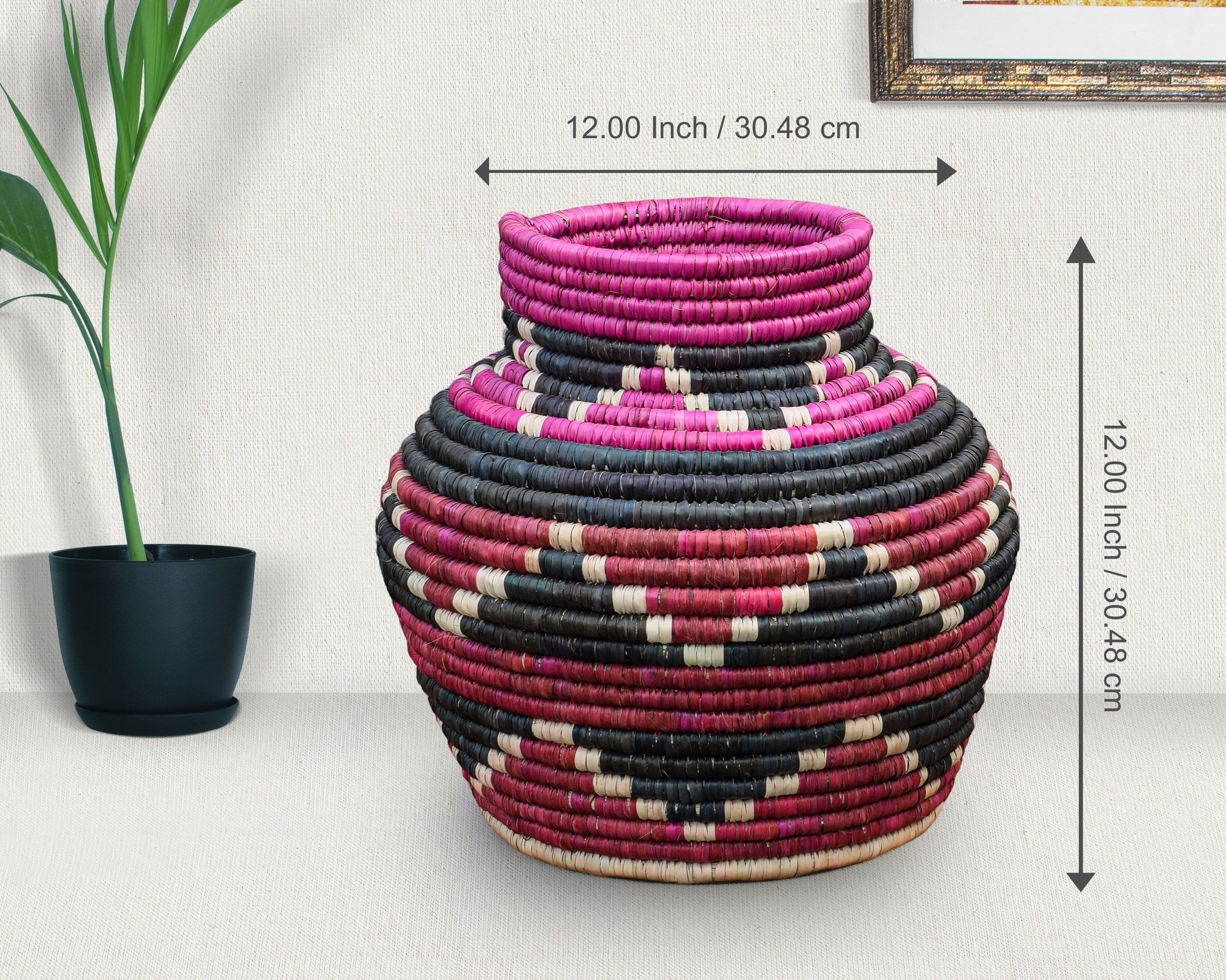 Hot Pink Charcoal Diamond Potter Basket