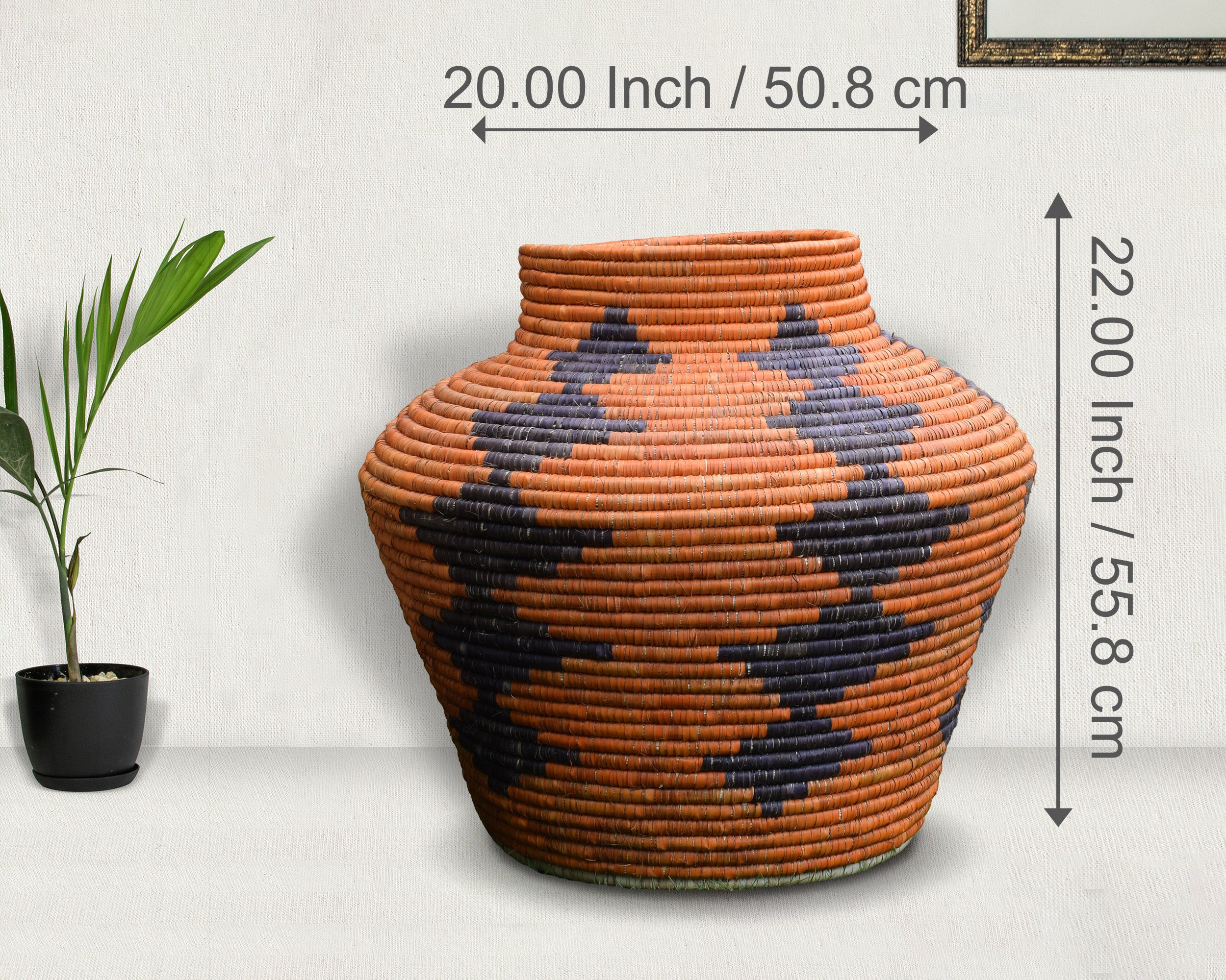 Diamonds Charcoal Potter Basket