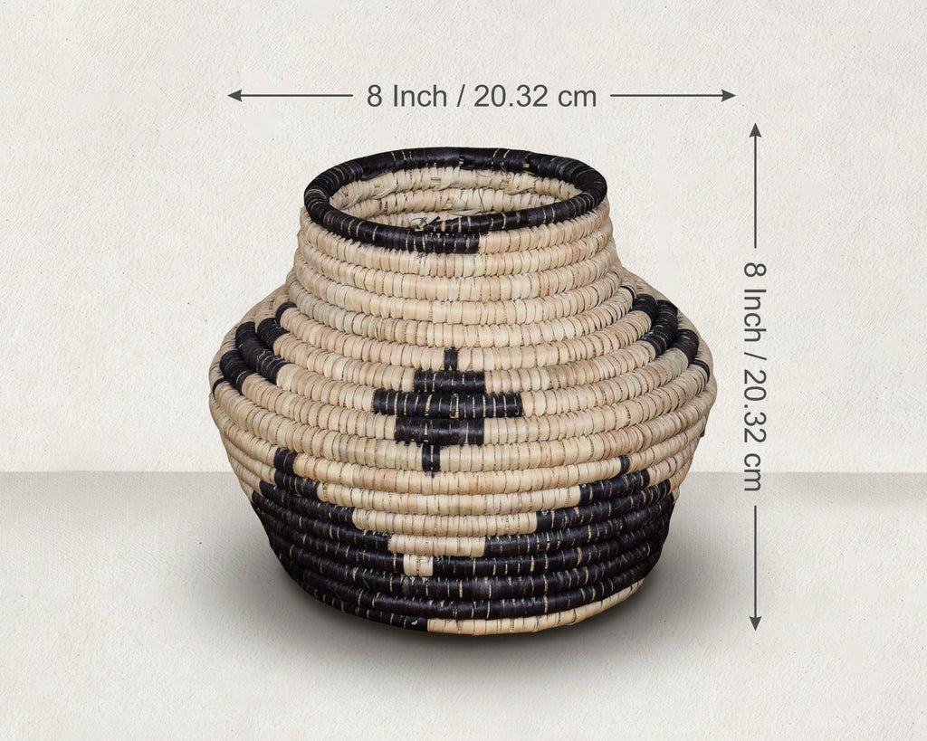Cross Motif Coiled Vase