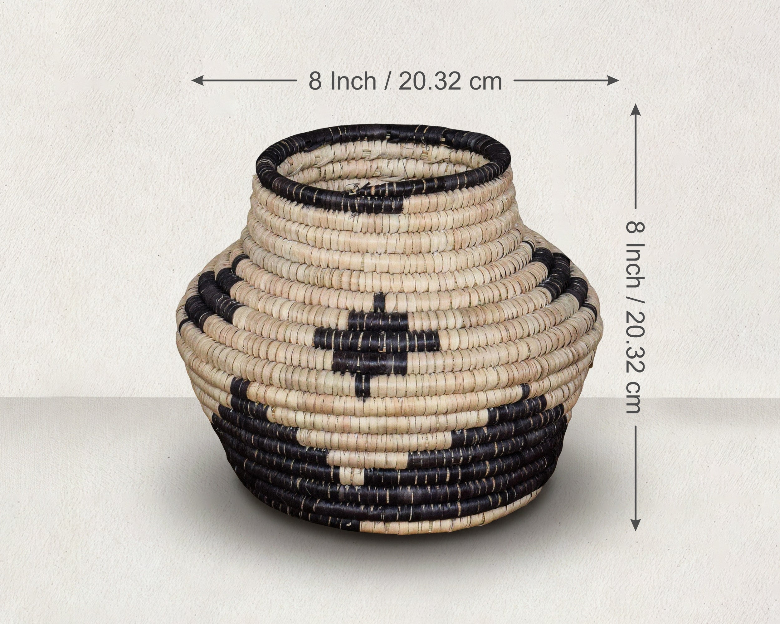 Cross Motif Coiled Vase