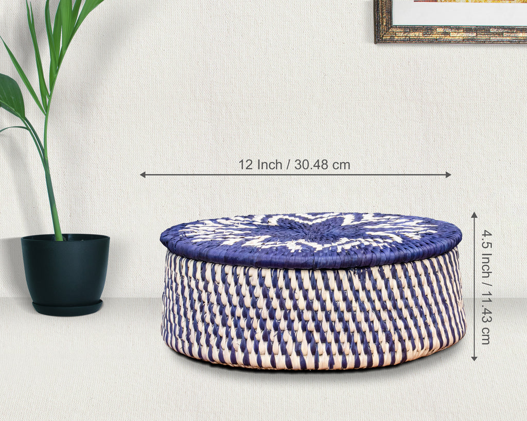 Abstract Feather Burst Basket with Lid