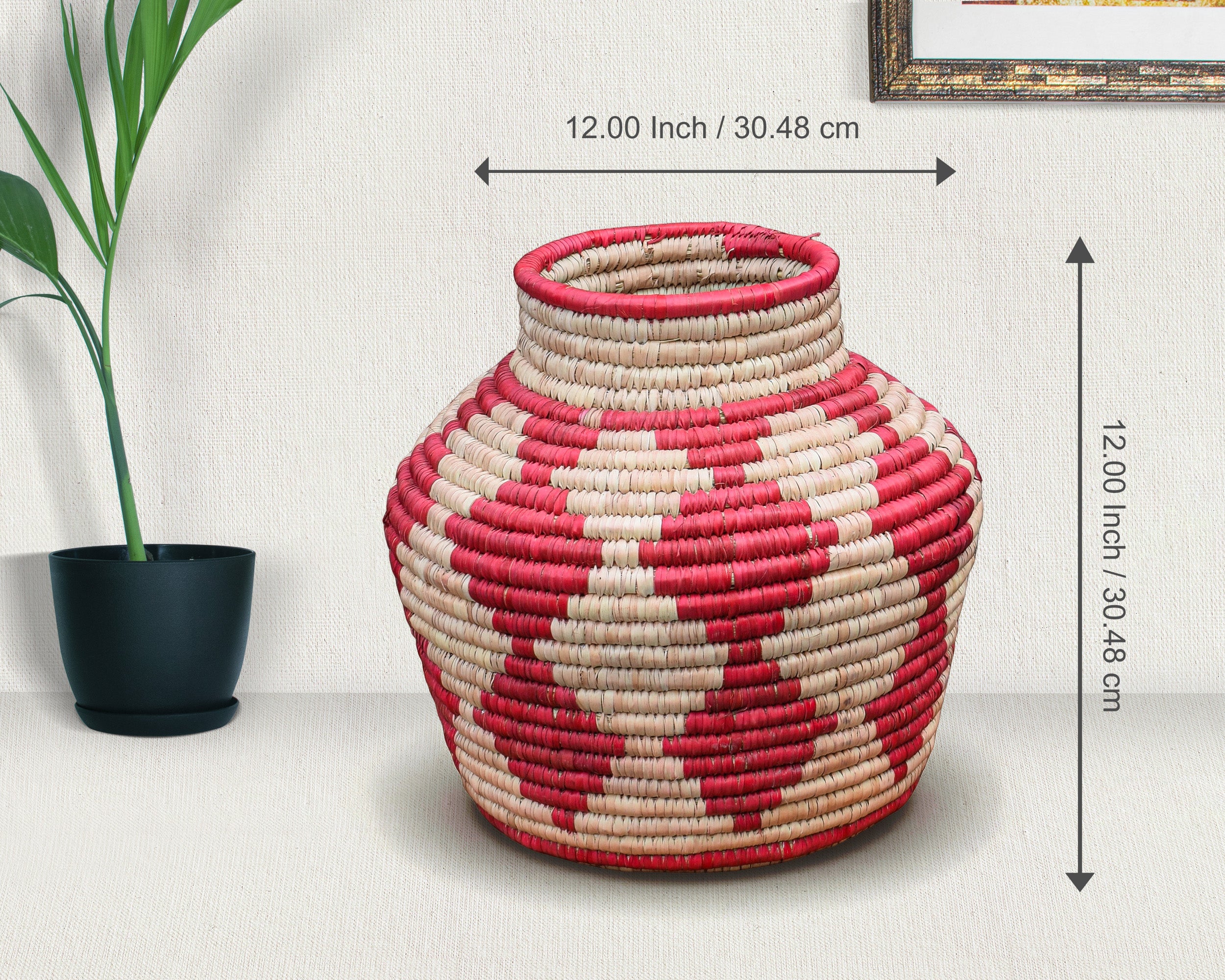 Cherry Red Diamond Potter Basket