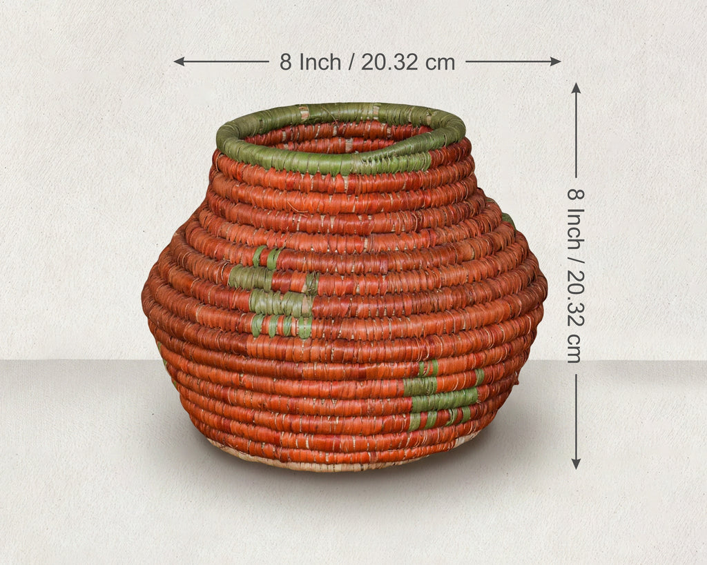 Red Coral Small Coiled Vase Potter