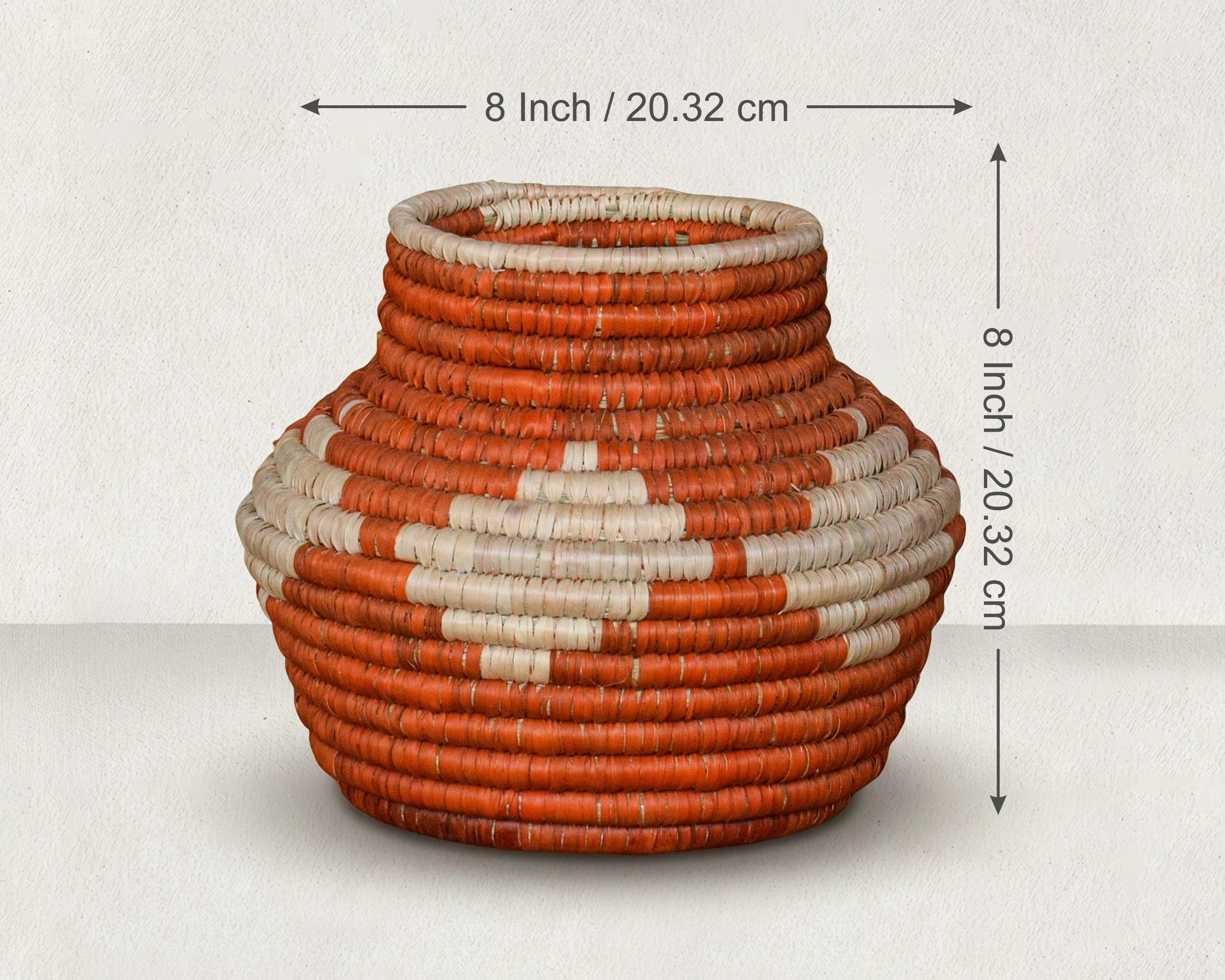 Orange Medallions Coiled Vase