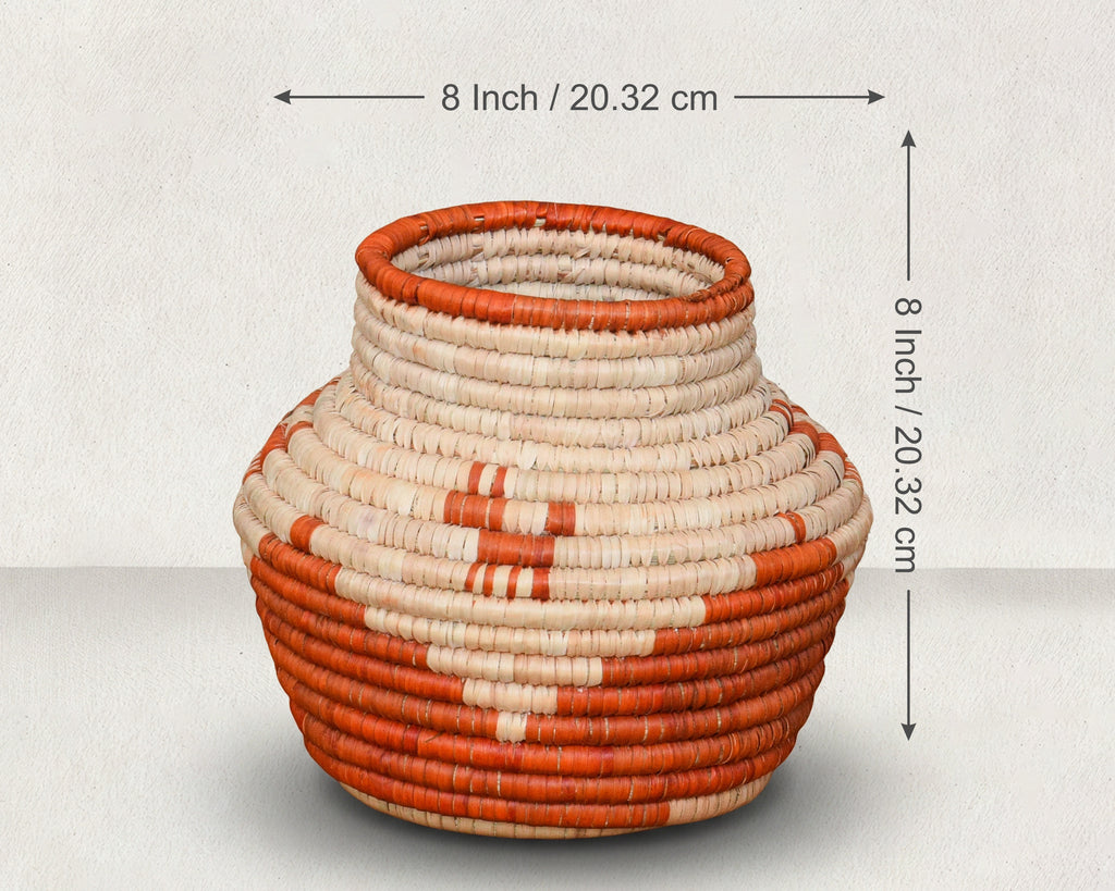 Orange Dog Triangles Small Coiled Vase Potter