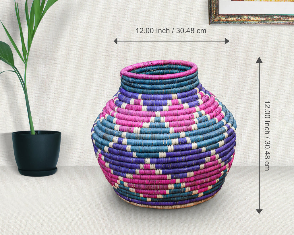 Pink Teal Potter Vase