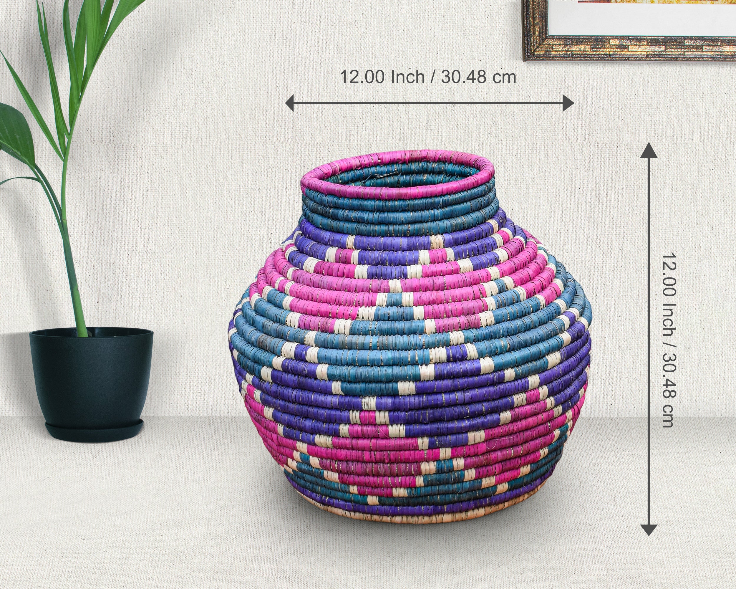 Pink Teal Potter Vase