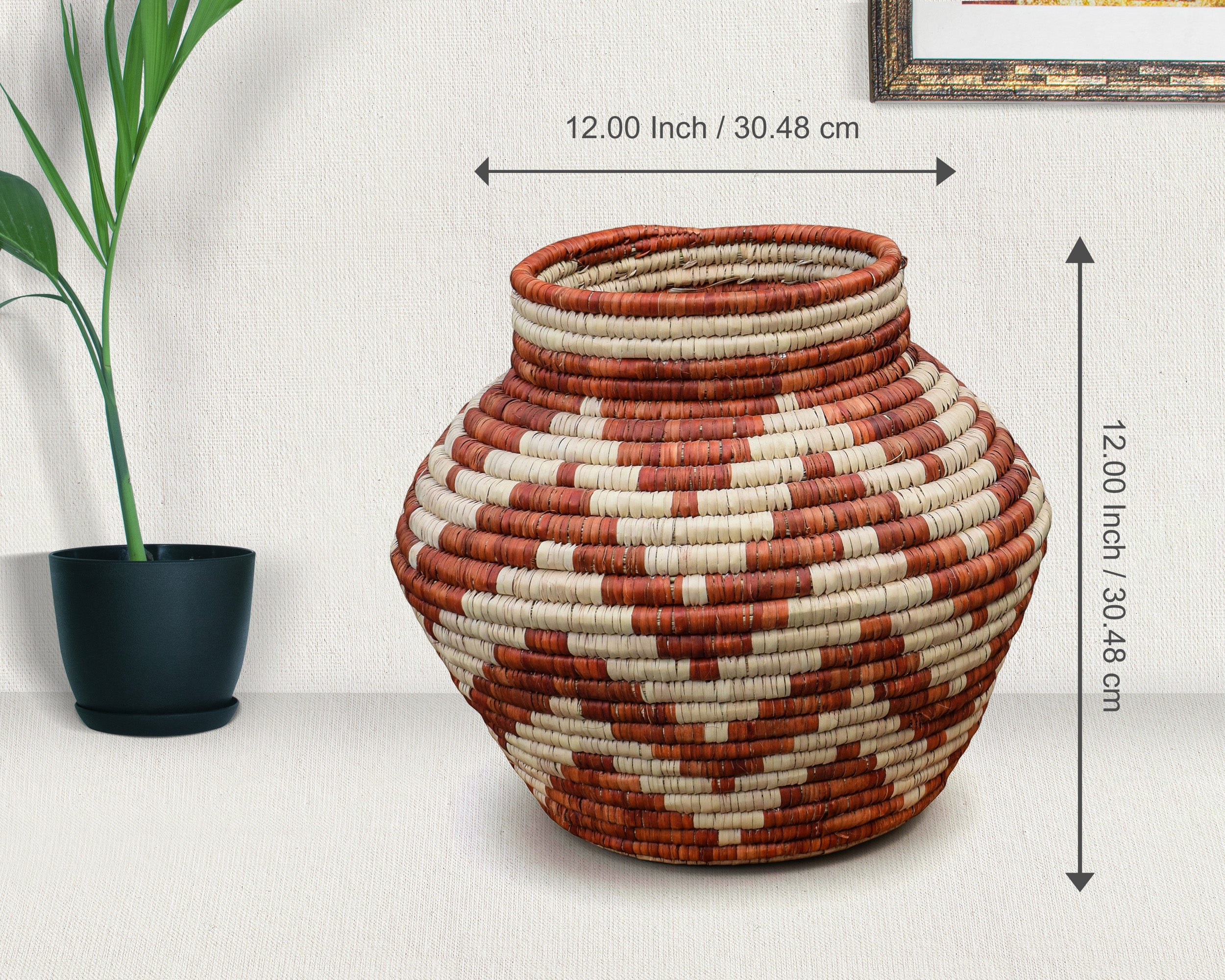 Terracotta Diamond Potter Basket