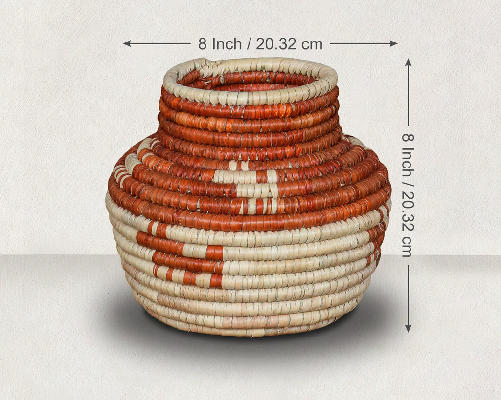 Rust Hound Circle Coiled Vase