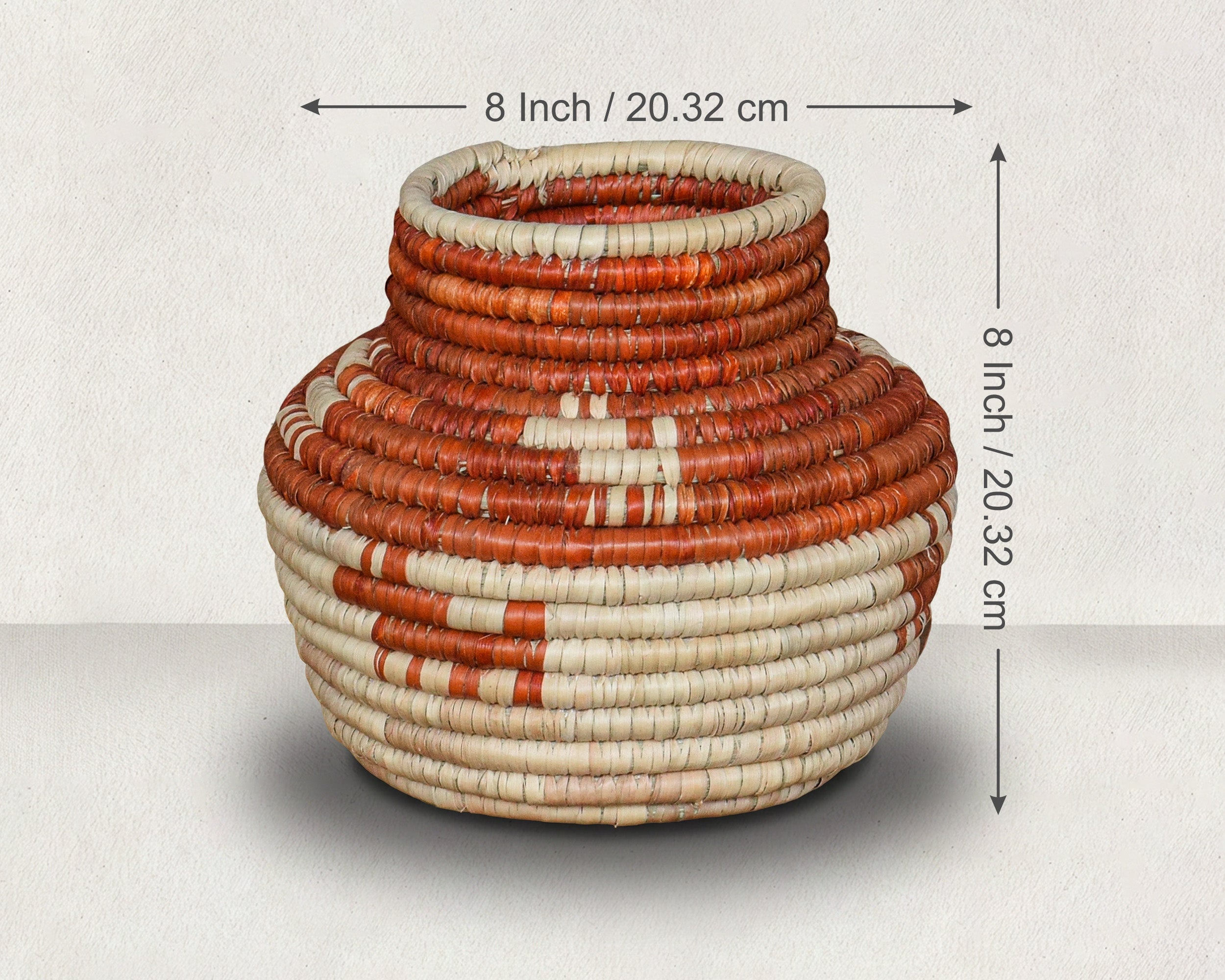 Rust Hound Circle Coiled Vase