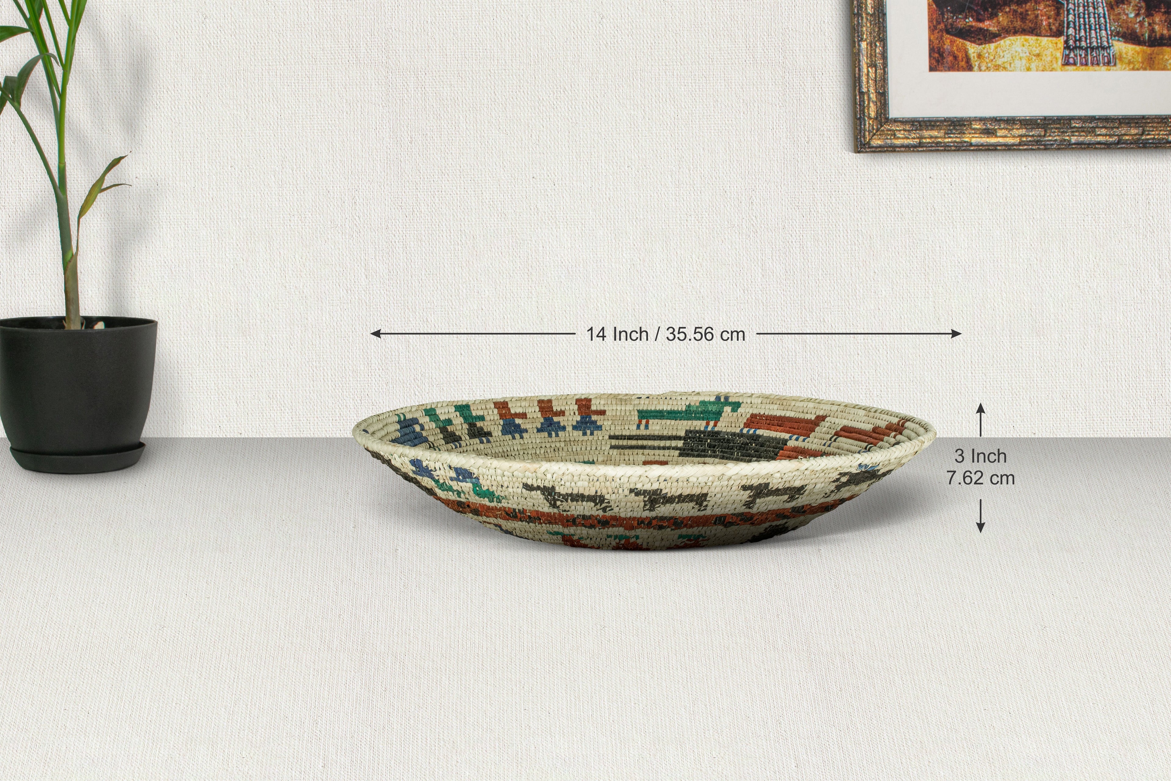 Tribal Tapestry Basket 14-inch BSK-168-15