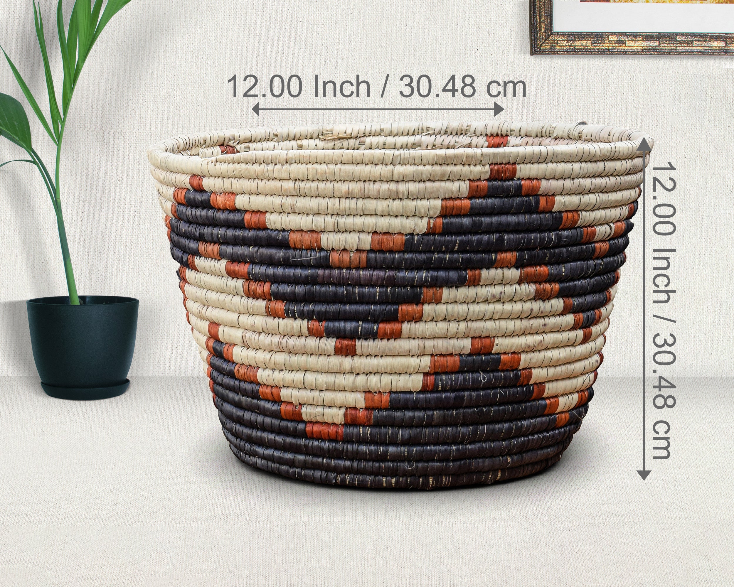 Diagonal Zigzag Planter Basket
