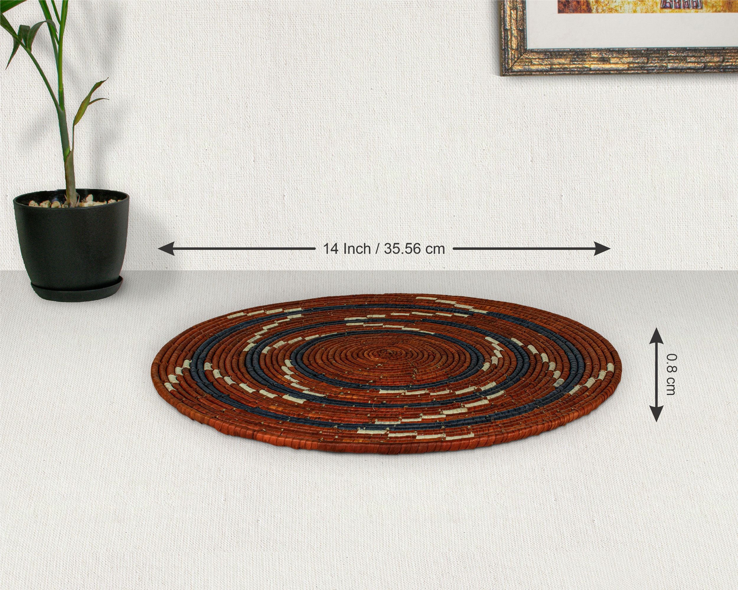 Red Waves Mat Wall Basket 14-inch MT-216-15