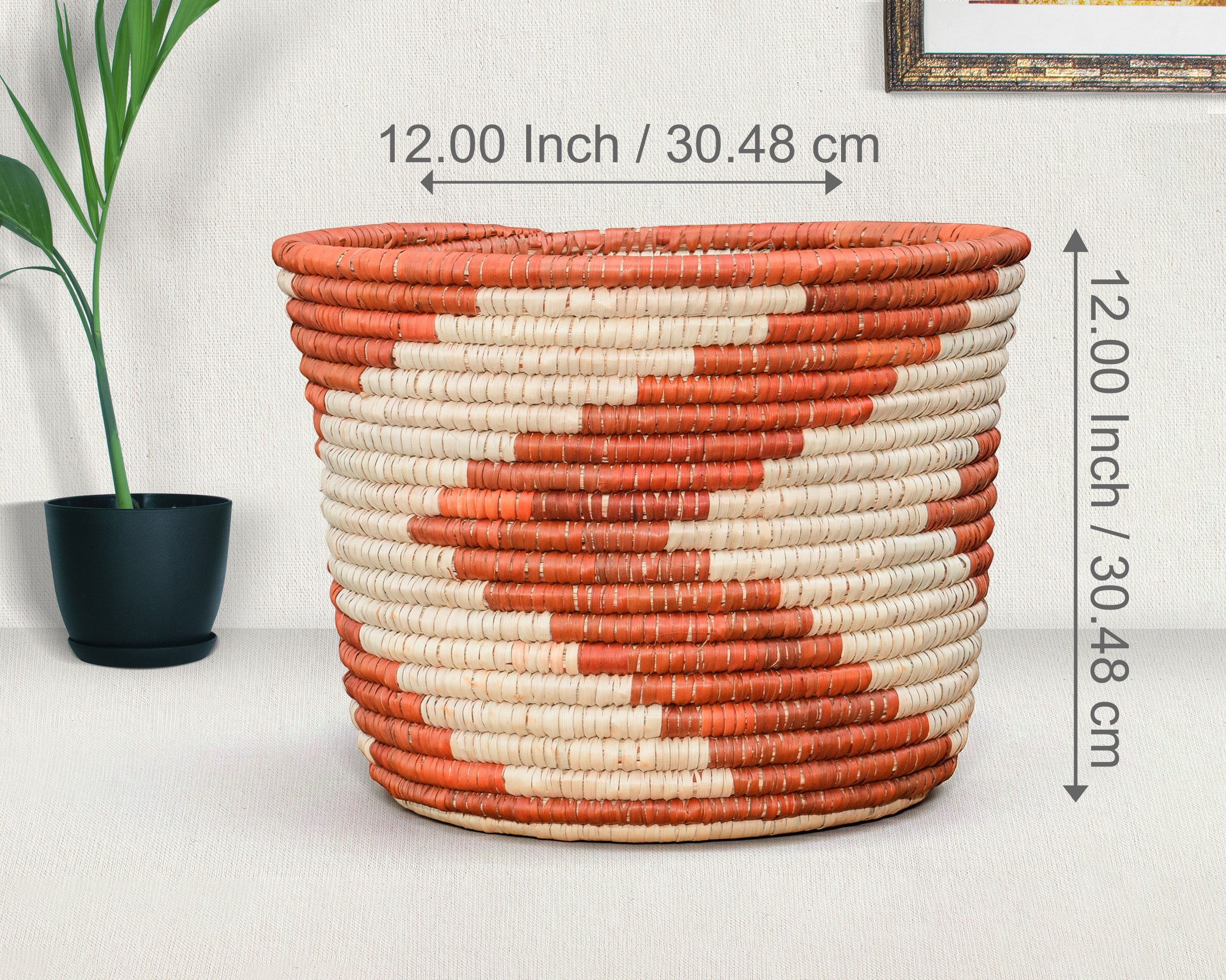 Rust Chevrons Planter Basket