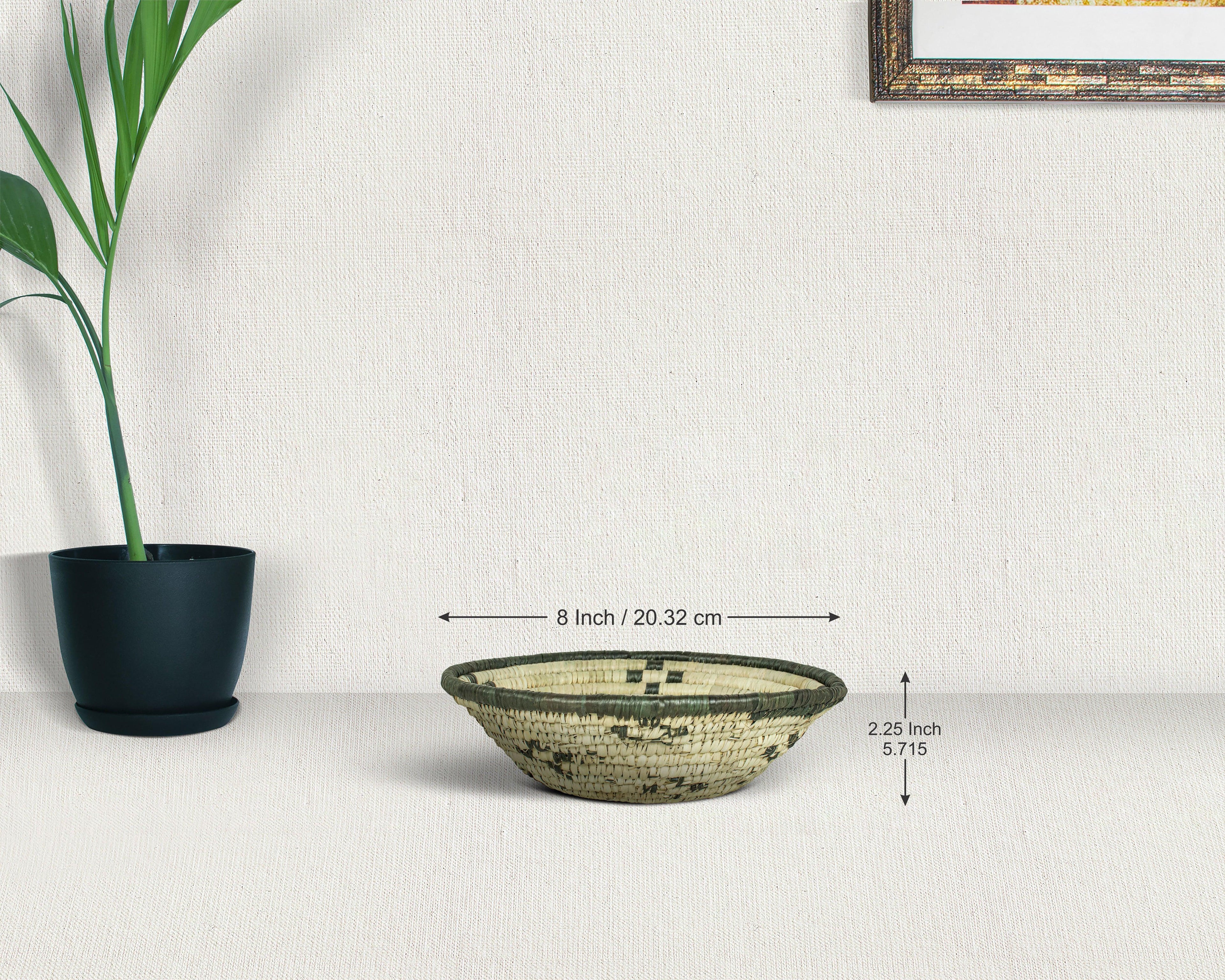 Punctate Round White Bowl Basket 8-inch LBW-451-7