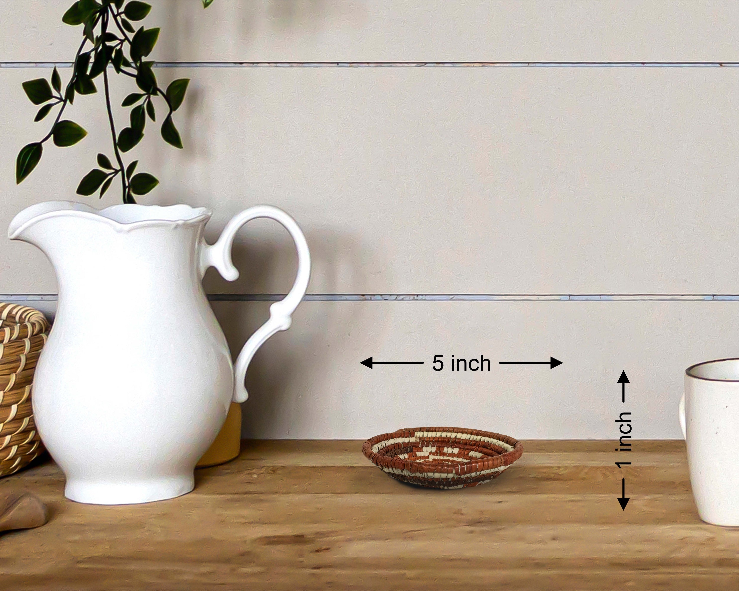 Boho Wheel Brown Miniature Basket Pack of 5 - LBW-1607-5 B