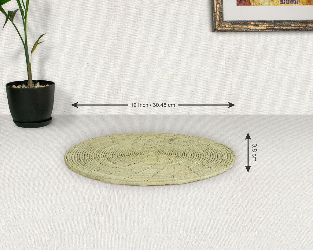 Plain White Flat Mat Basket 12-inch MT-249-10