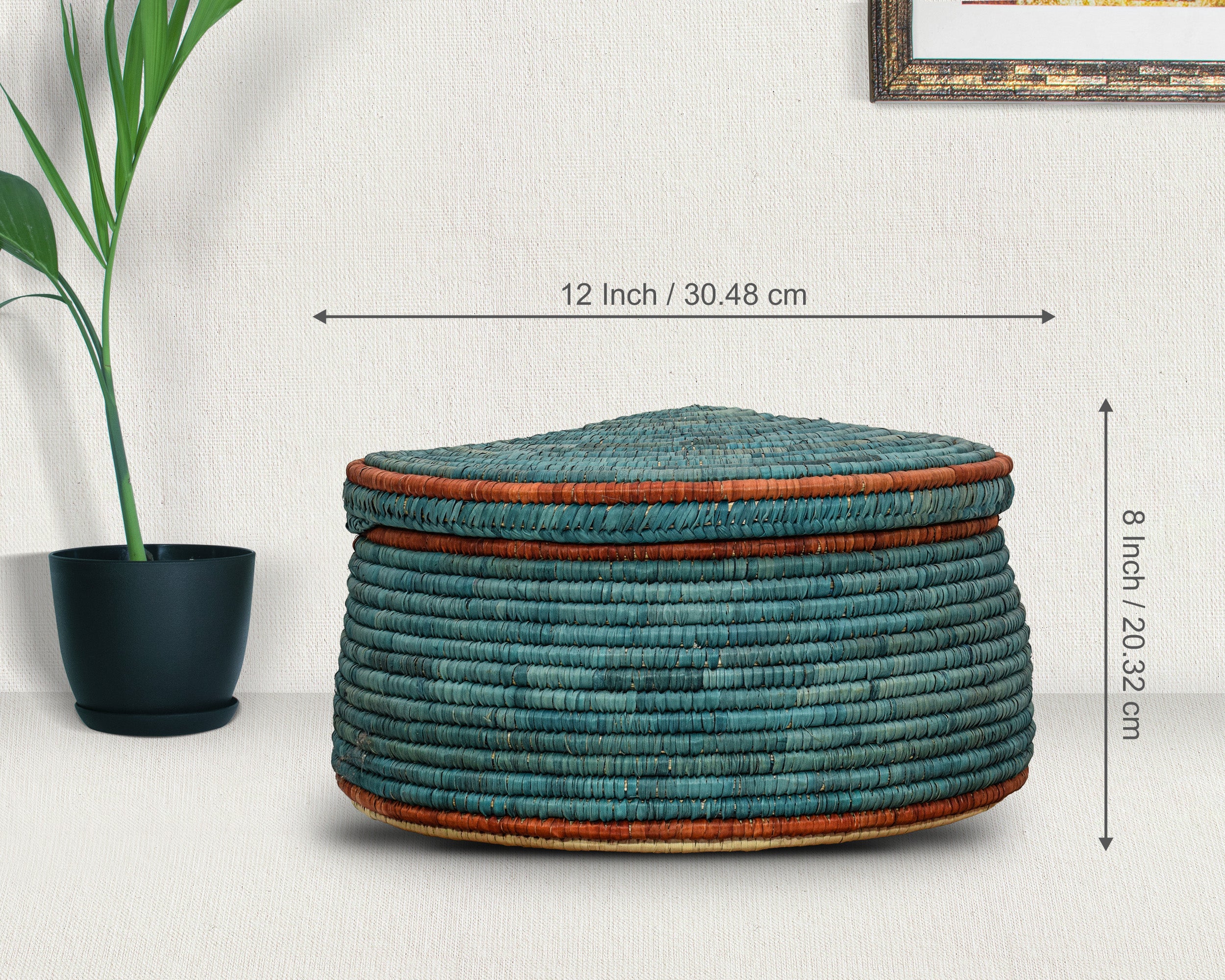 Turqouise Plain Lid Basket PR-645-12