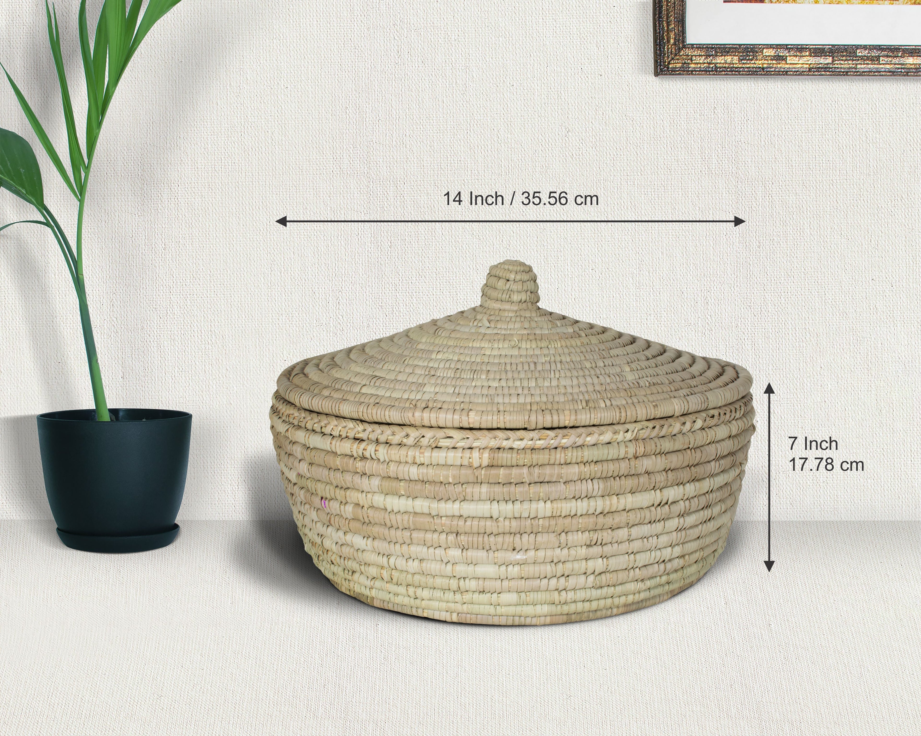 Yucca Lidded Basket - Handwoven Storage