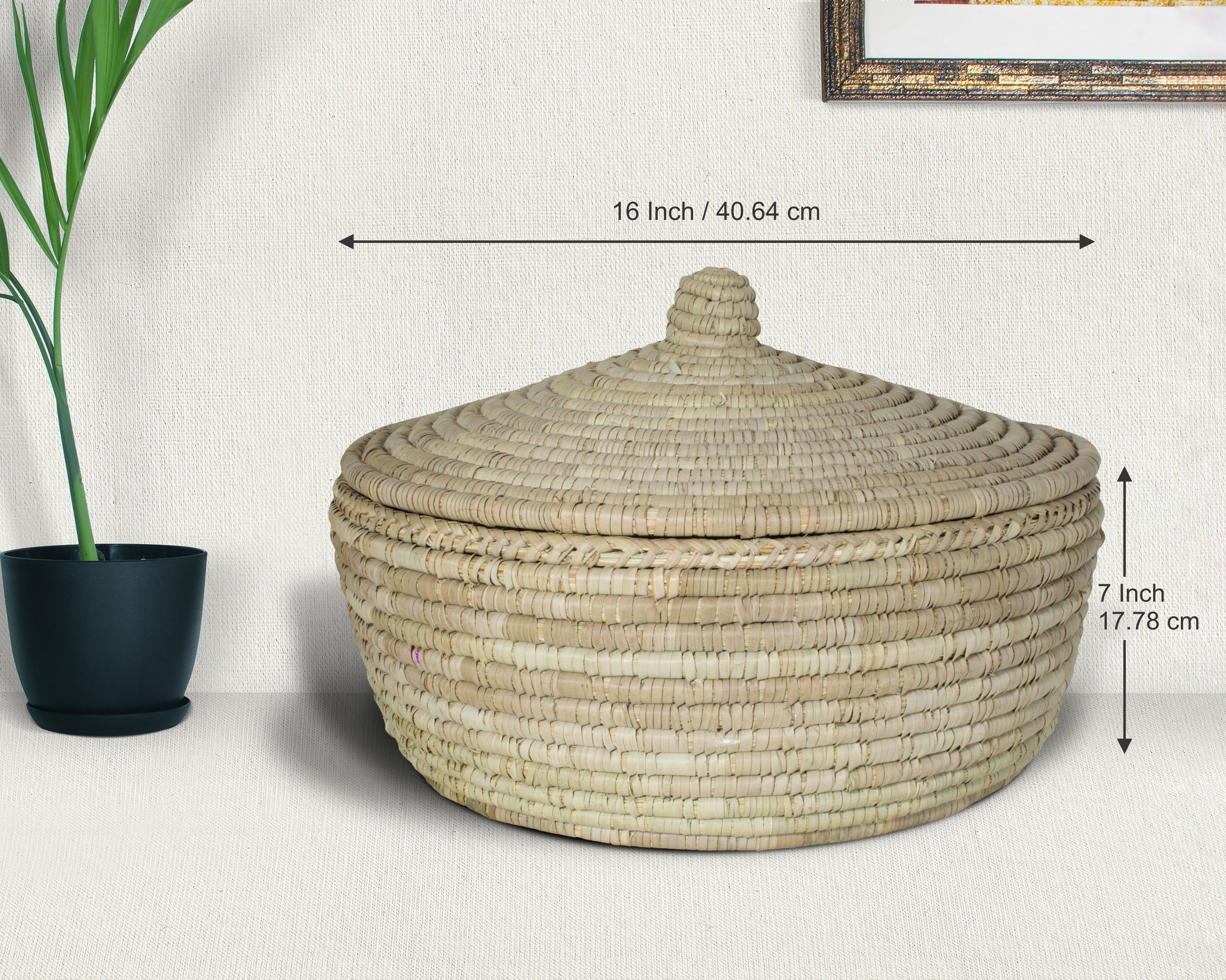 Yucca Lidded Basket - Handwoven Storage