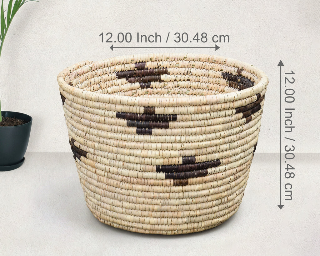 Beige Crosses Planter Basket